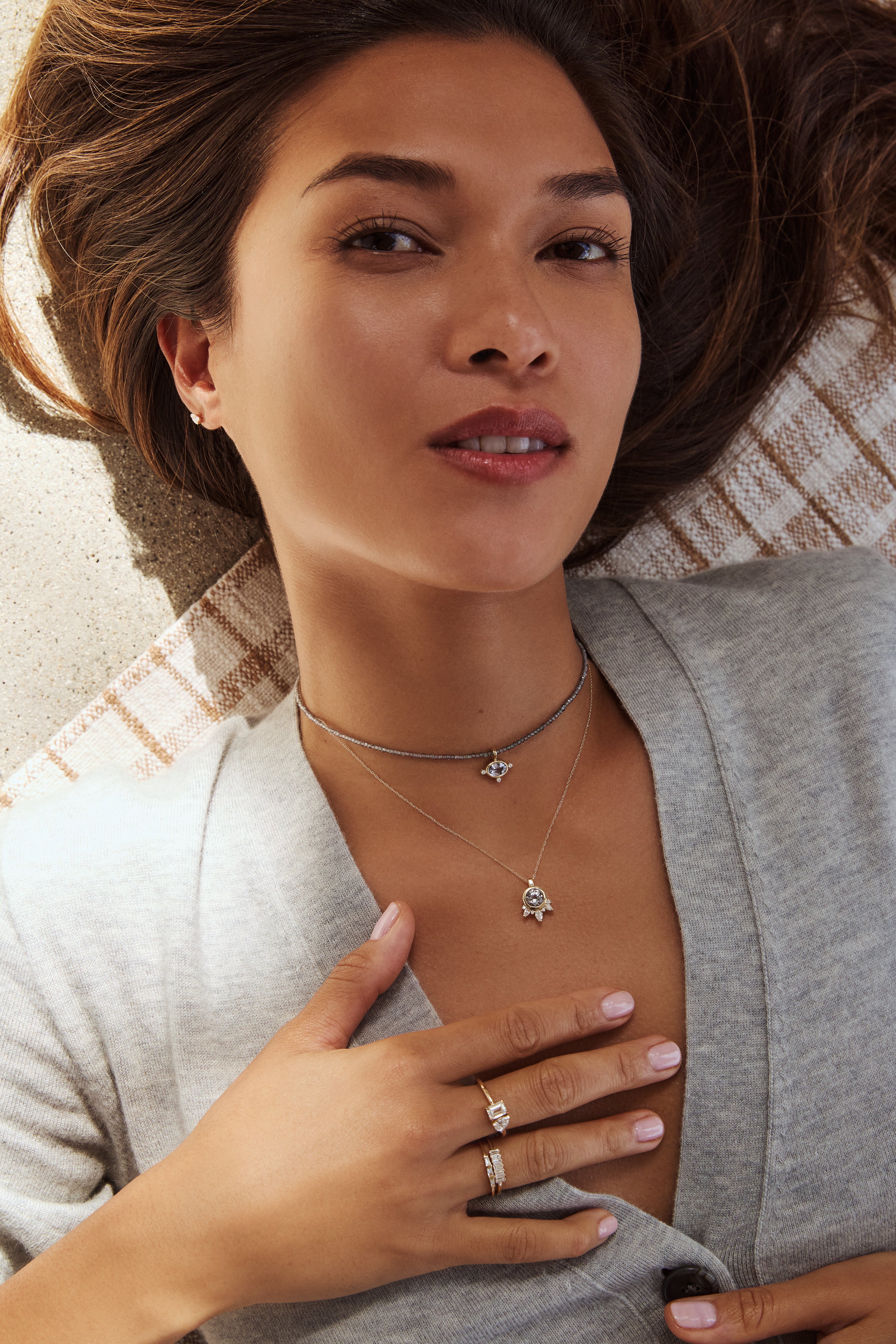 Lavender Sapphire Oval Pendant
