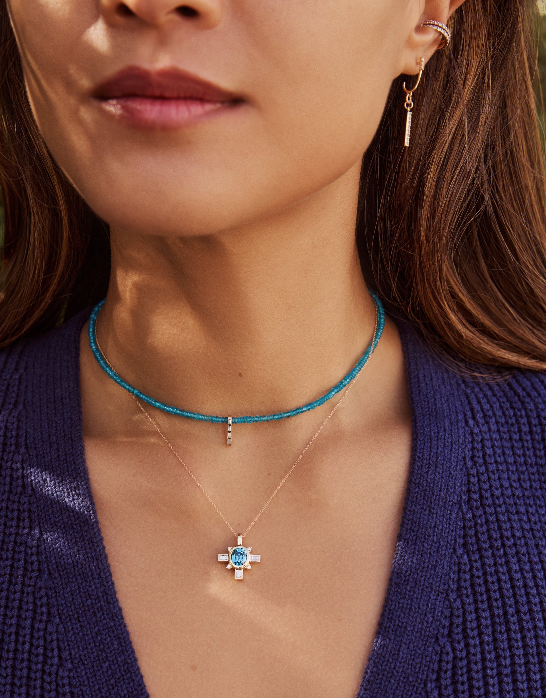 Siena Necklace in Blue Zircon