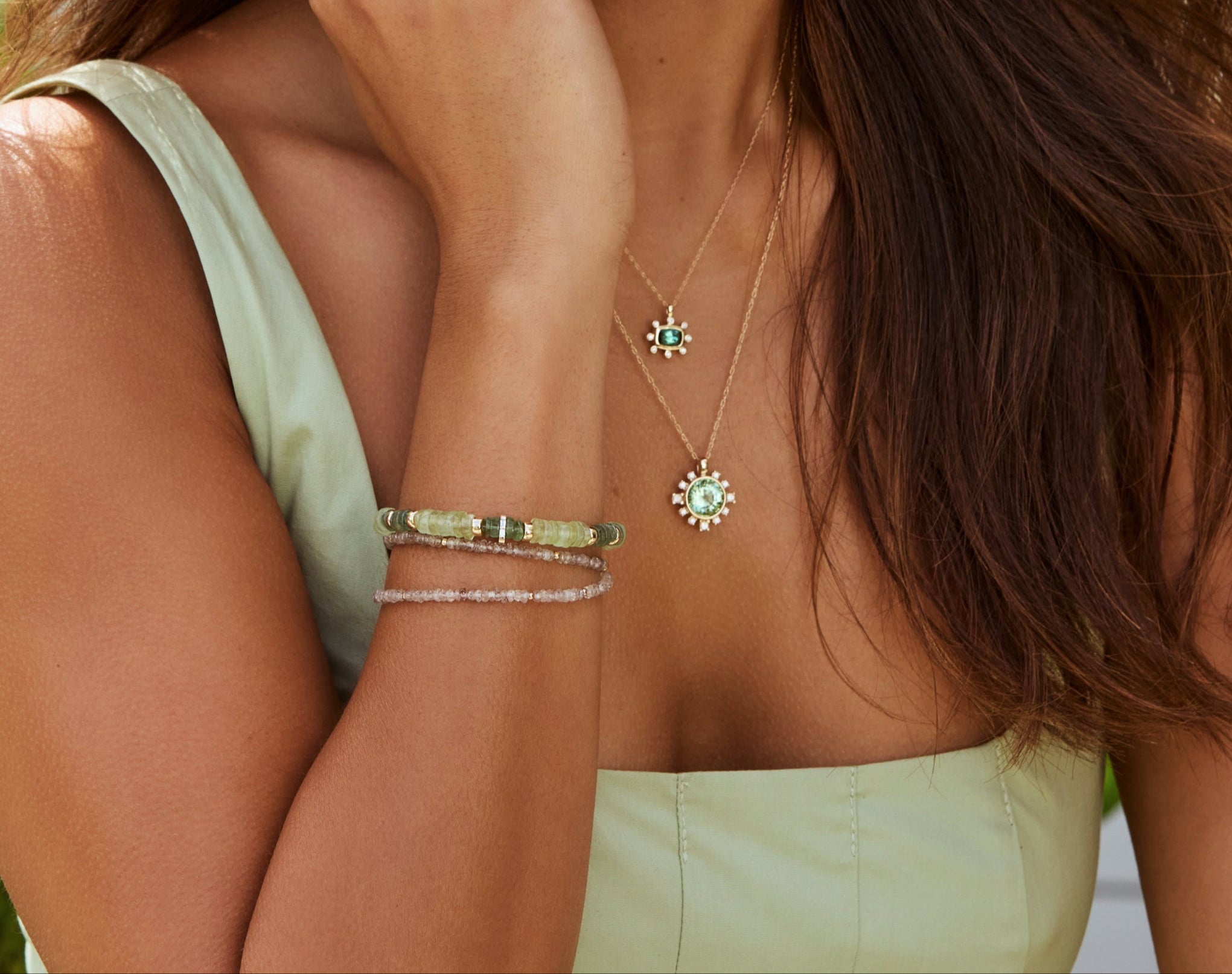 Double Wrap Bracelet in Zircon