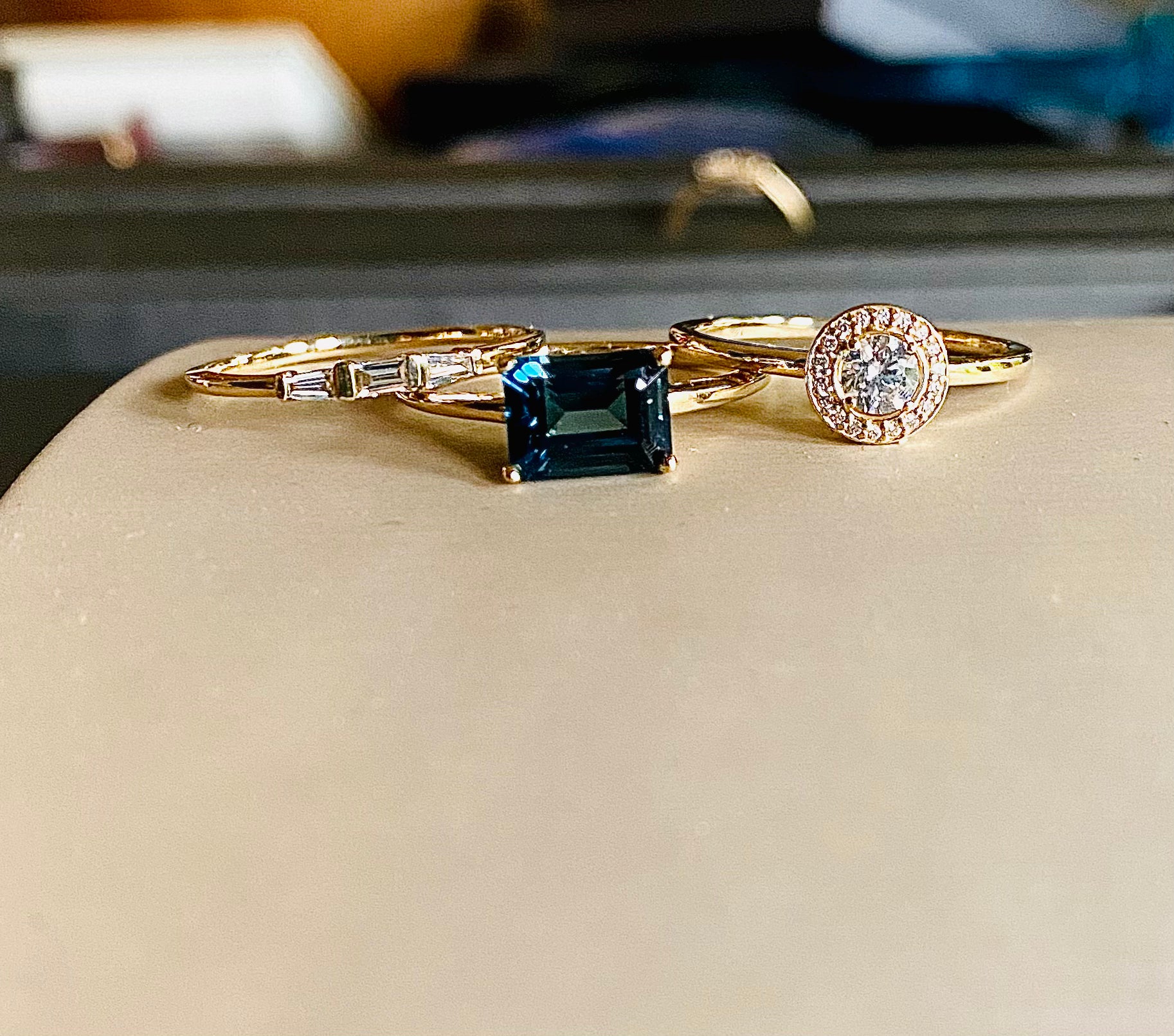 London Blue Topaz Emerald Cut Ring