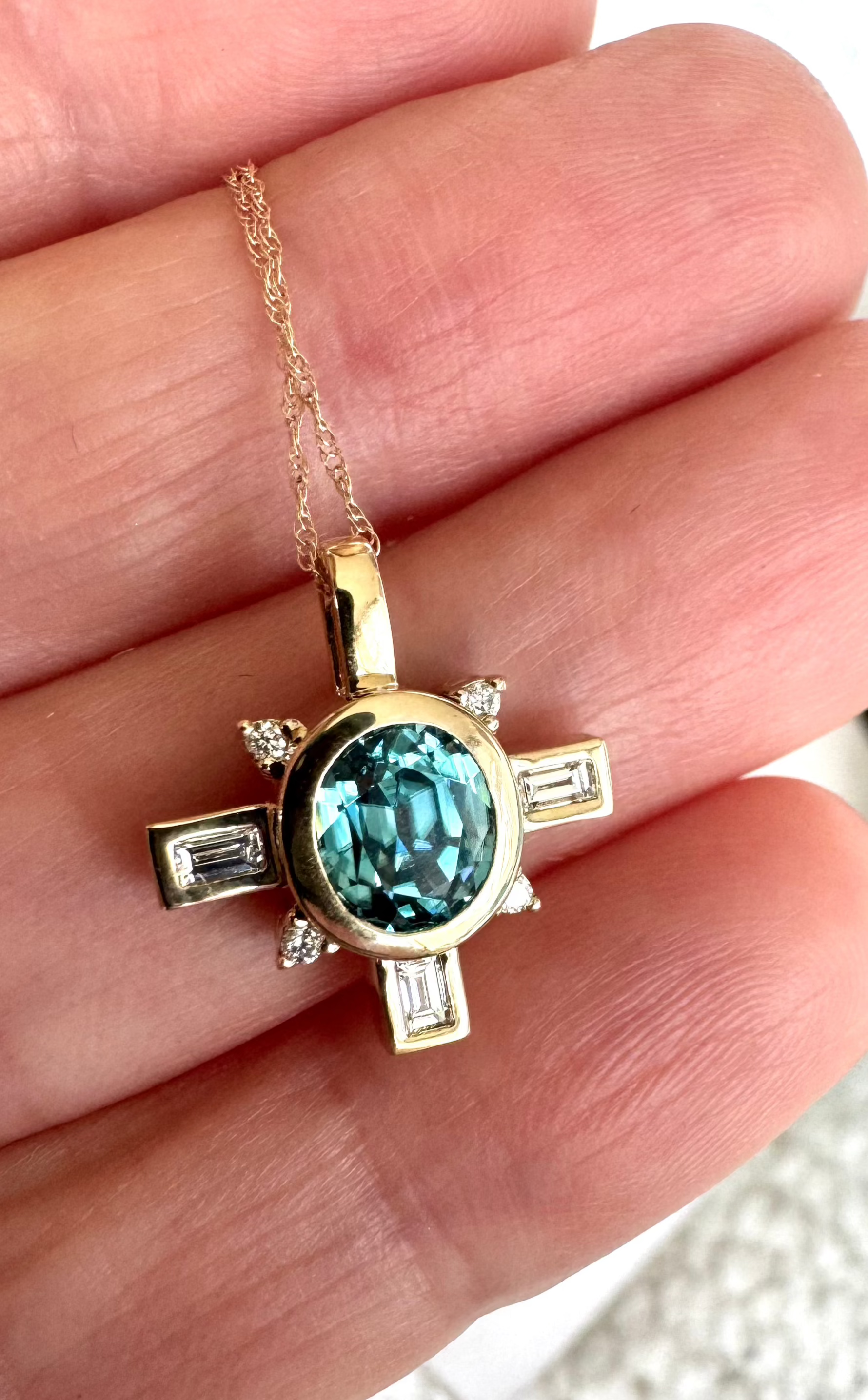 Siena Necklace in Blue Zircon