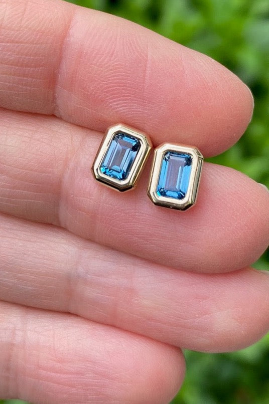 London Blue Topaz Post Earrings