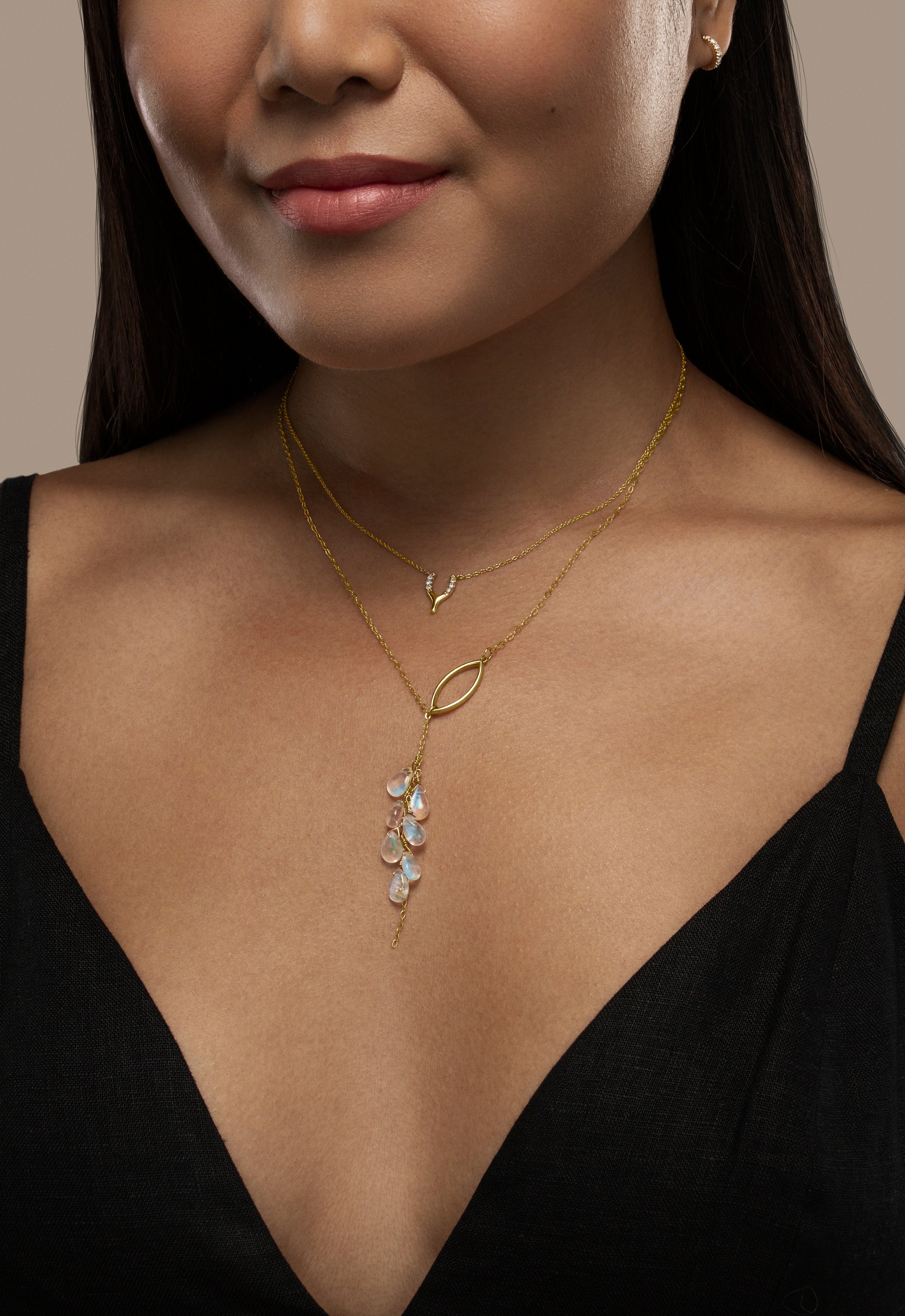 Diamond Wishbone Necklace