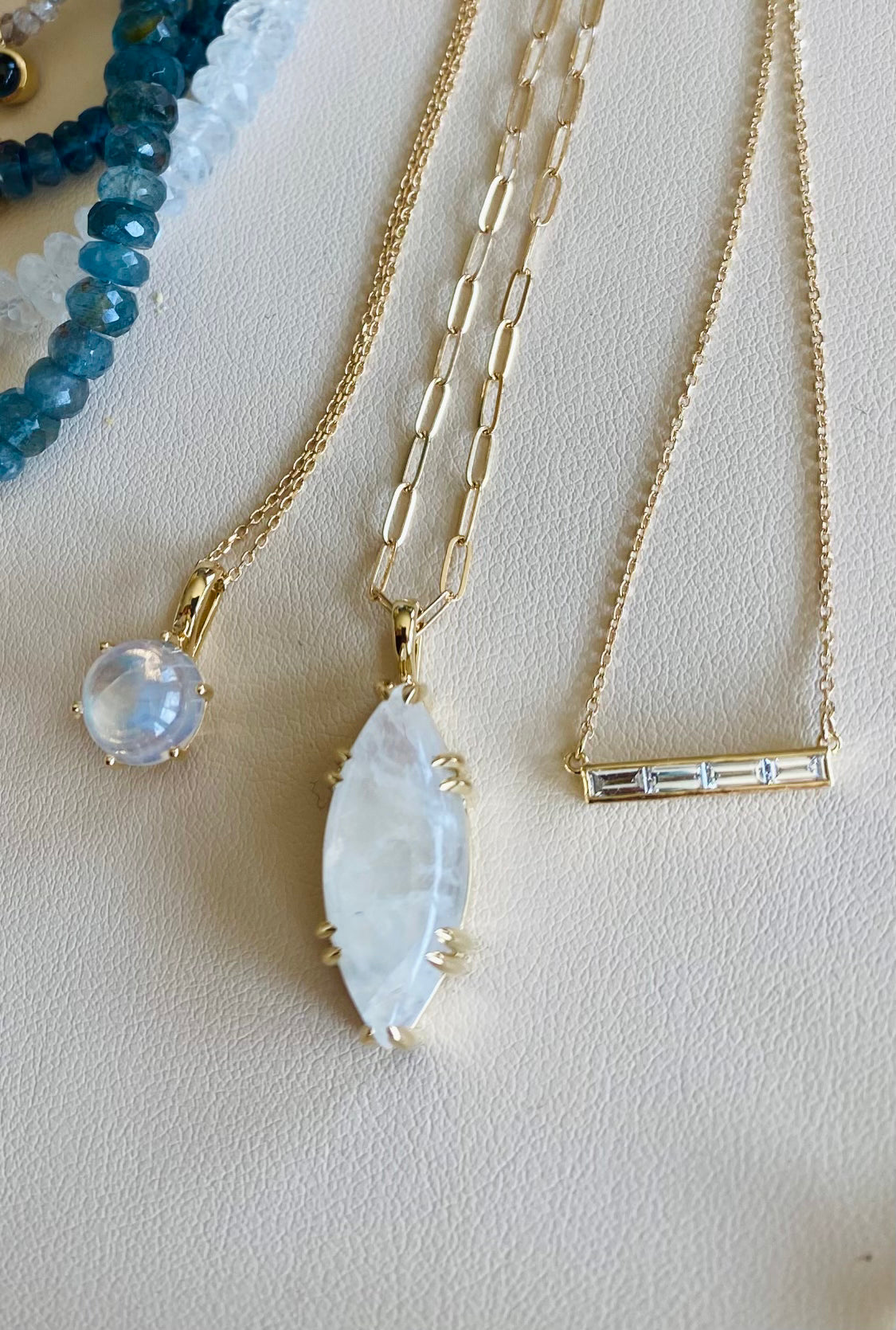 Four Baguettes Pendant Necklace