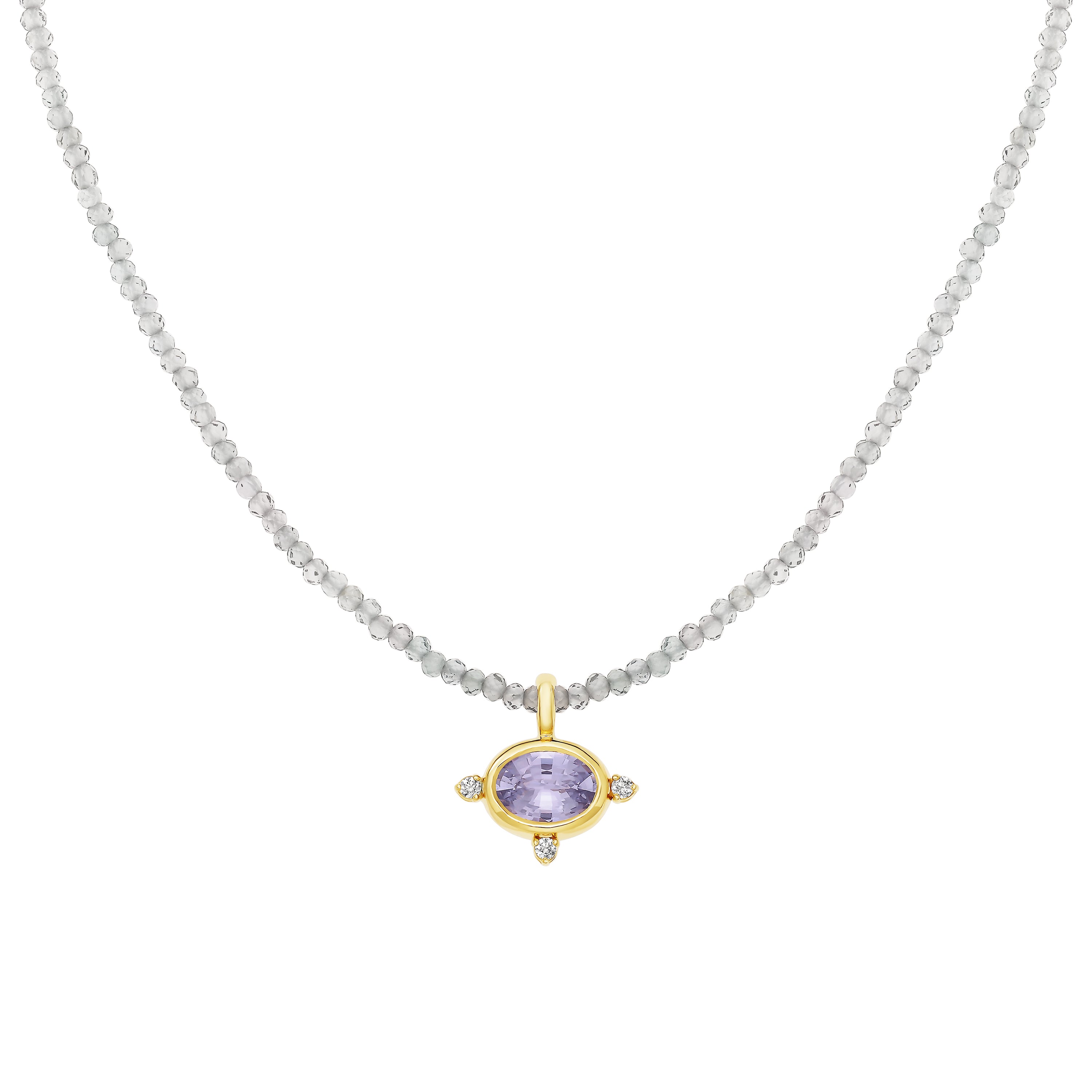 Lavender Sapphire Oval Pendant