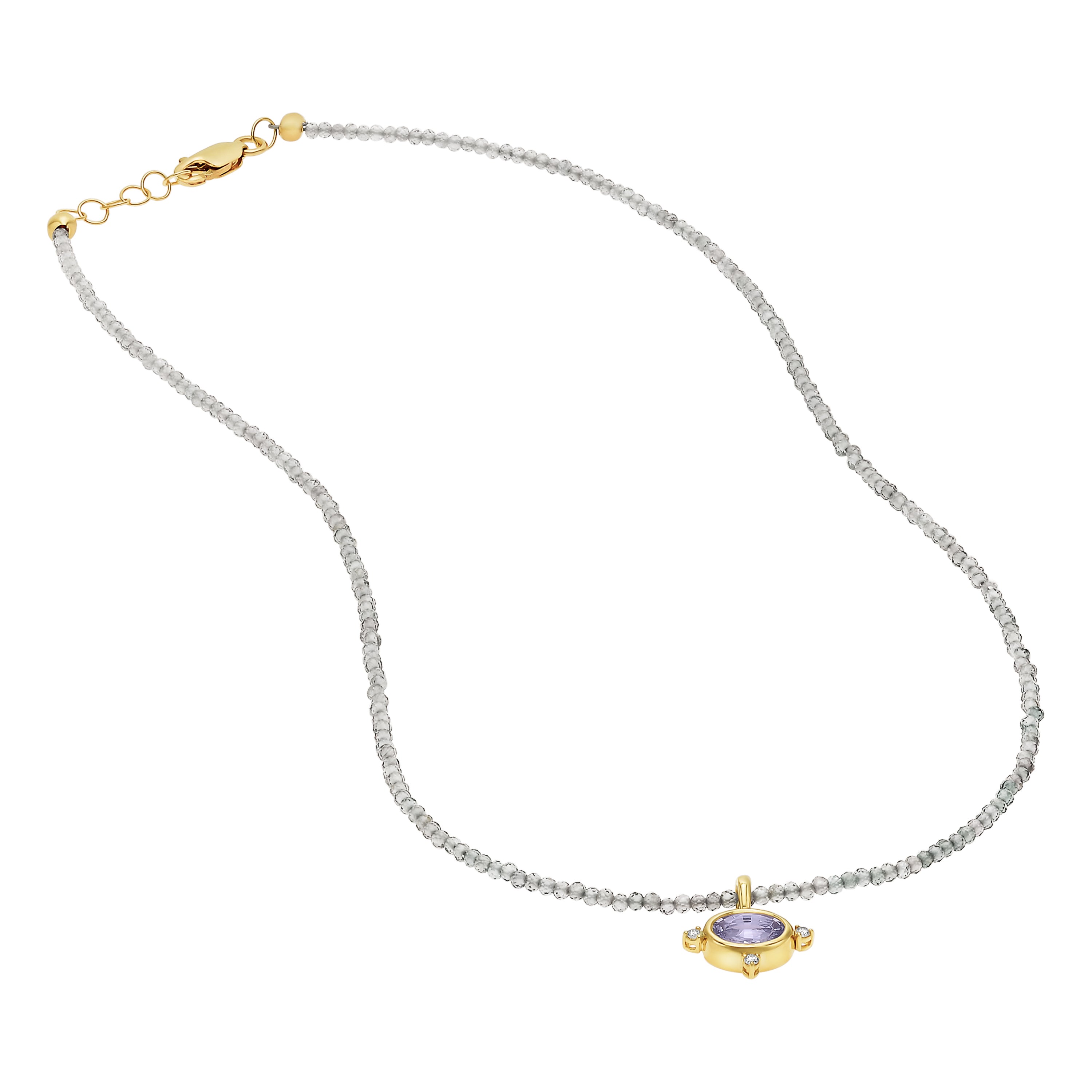 Lavender Sapphire Oval Pendant