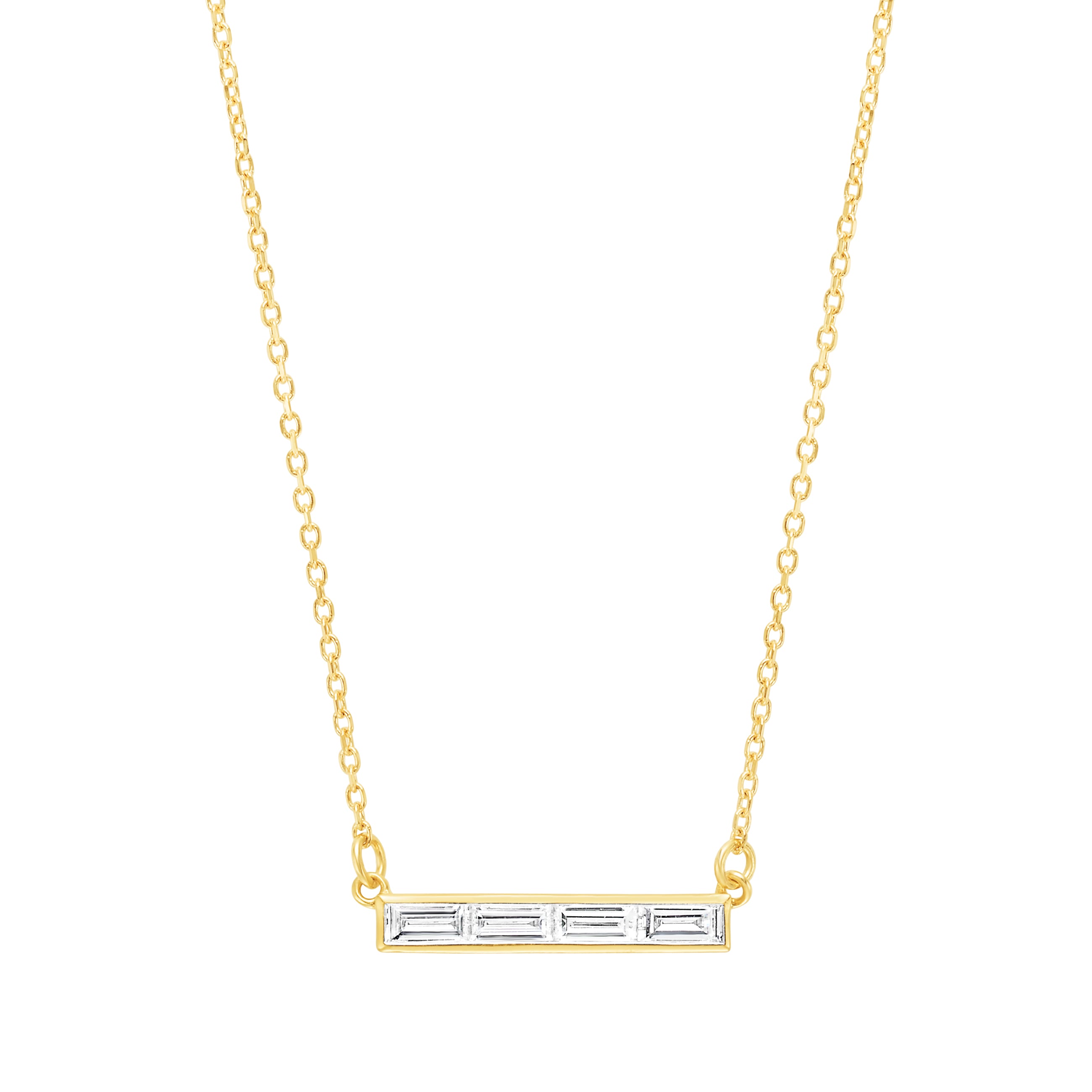 Four Baguettes Pendant Necklace