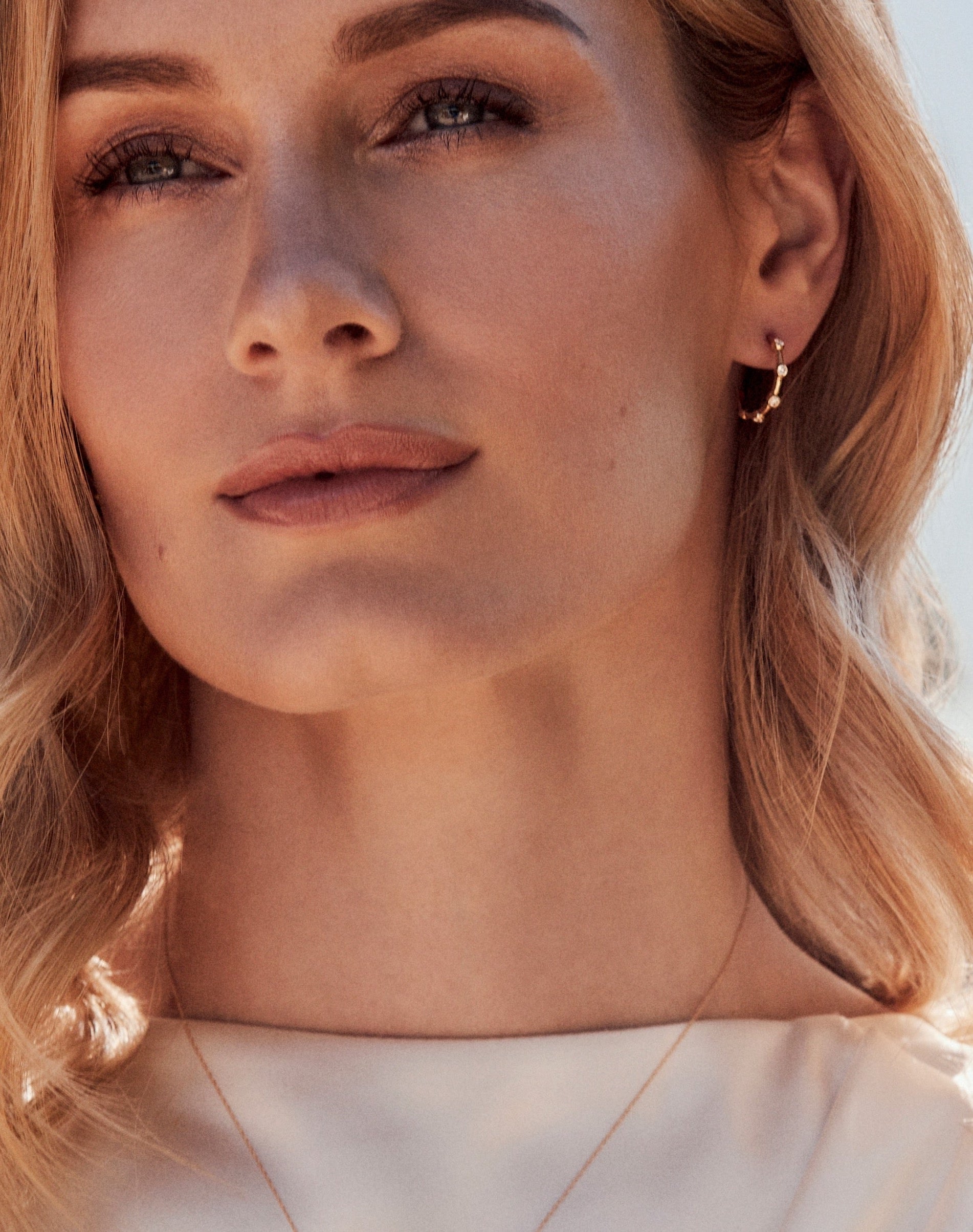 Bezel Set Diamond Hoops