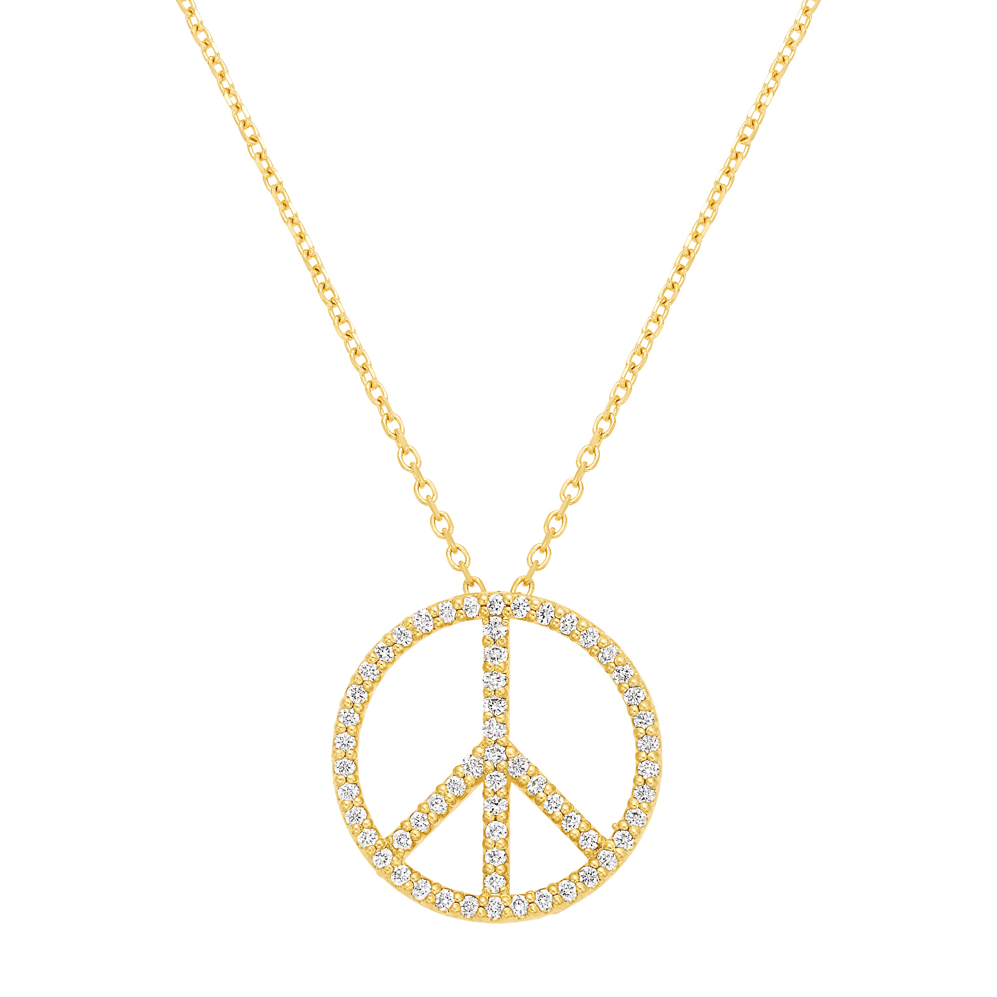Diamond Pavé Peace Necklace