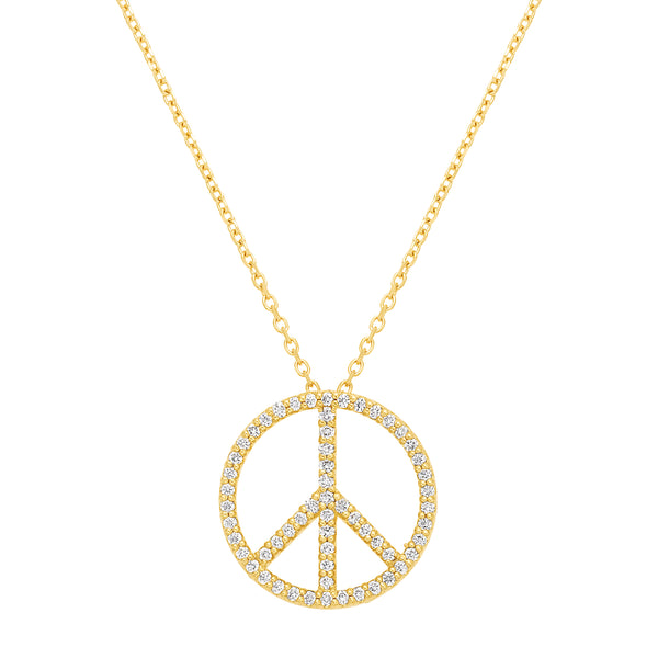 Diamond Pavé Peace Necklace