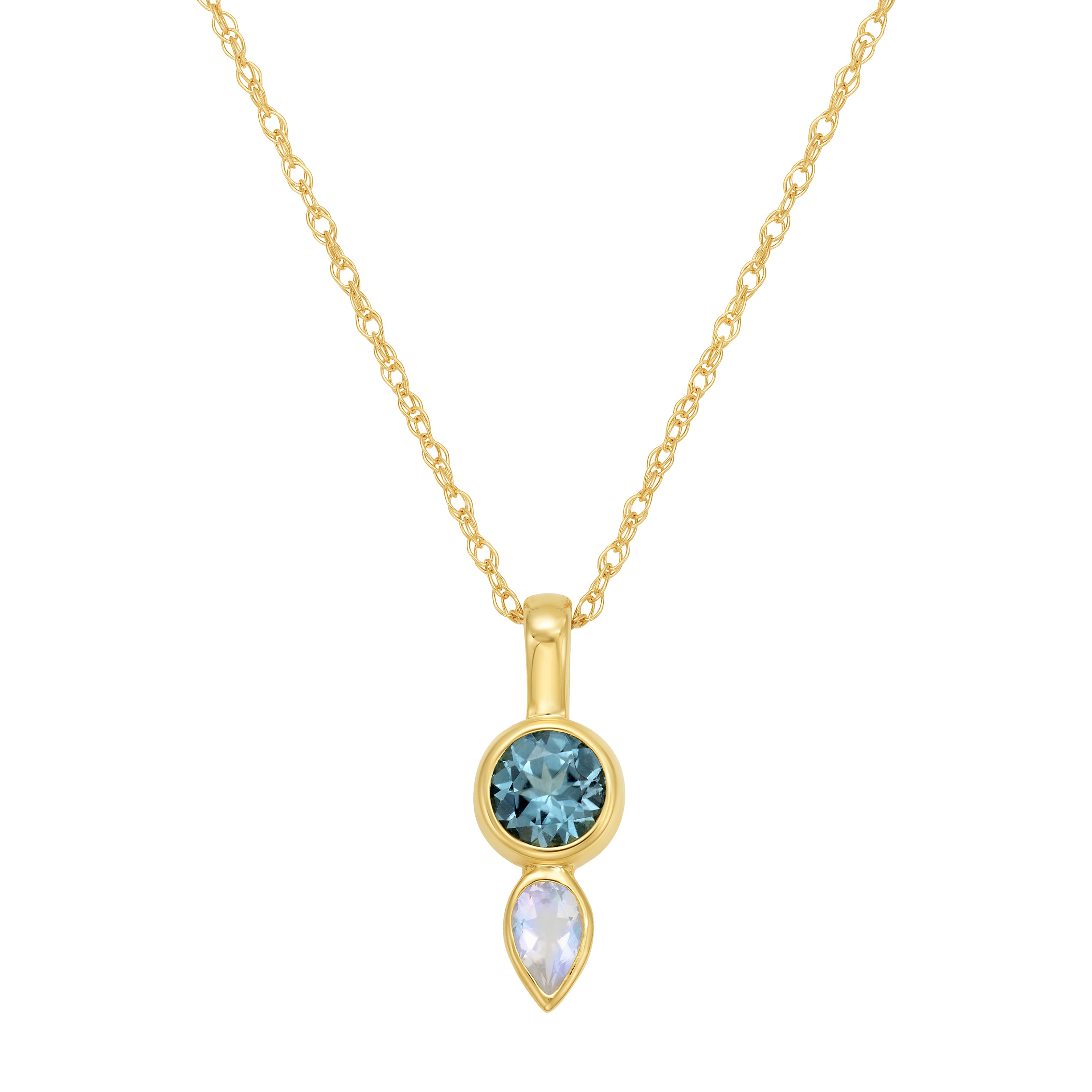Teal Tourmaline and Moonstone Necklace