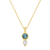 Teal Tourmaline and Moonstone Necklace