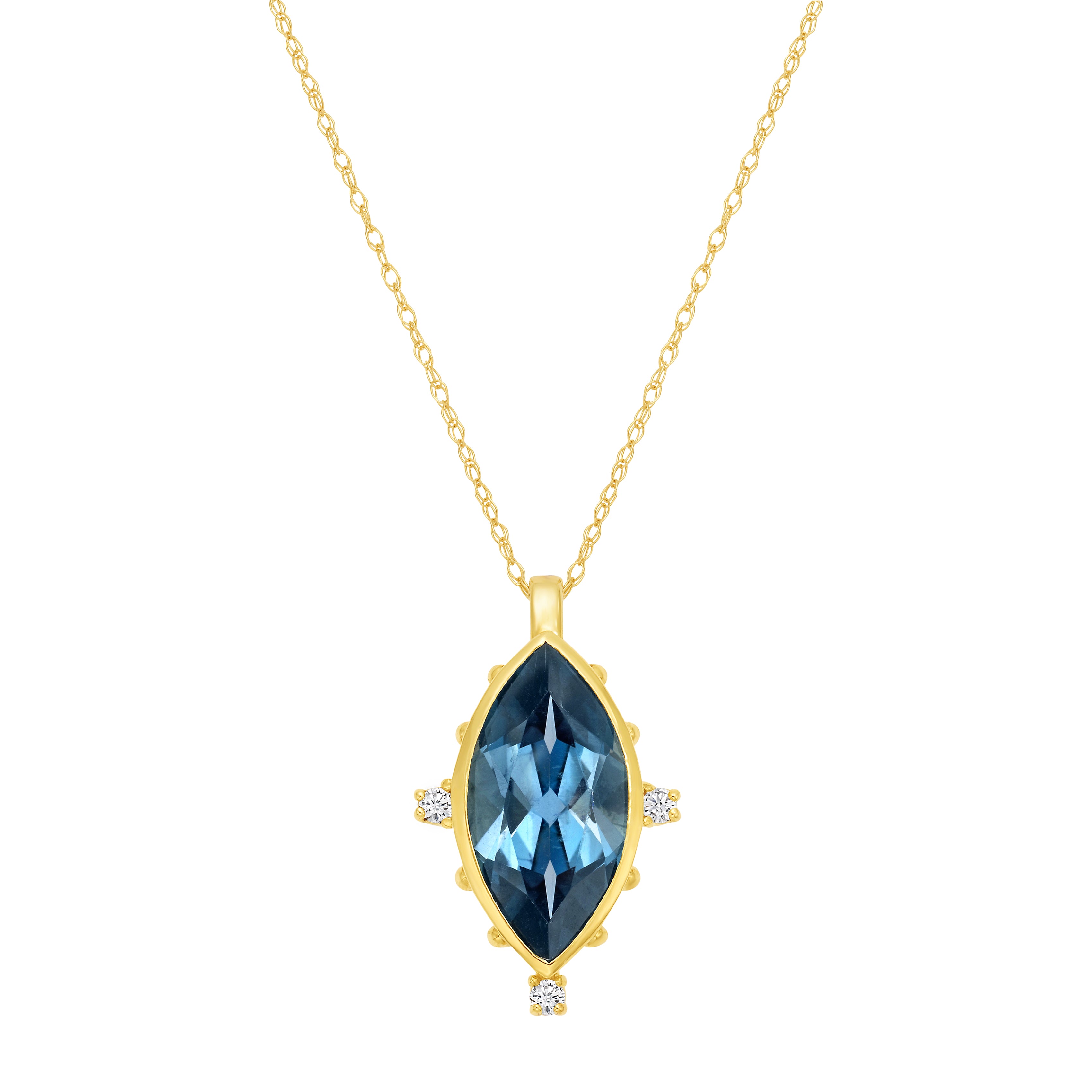 London Blue Topaz Marquis Necklace