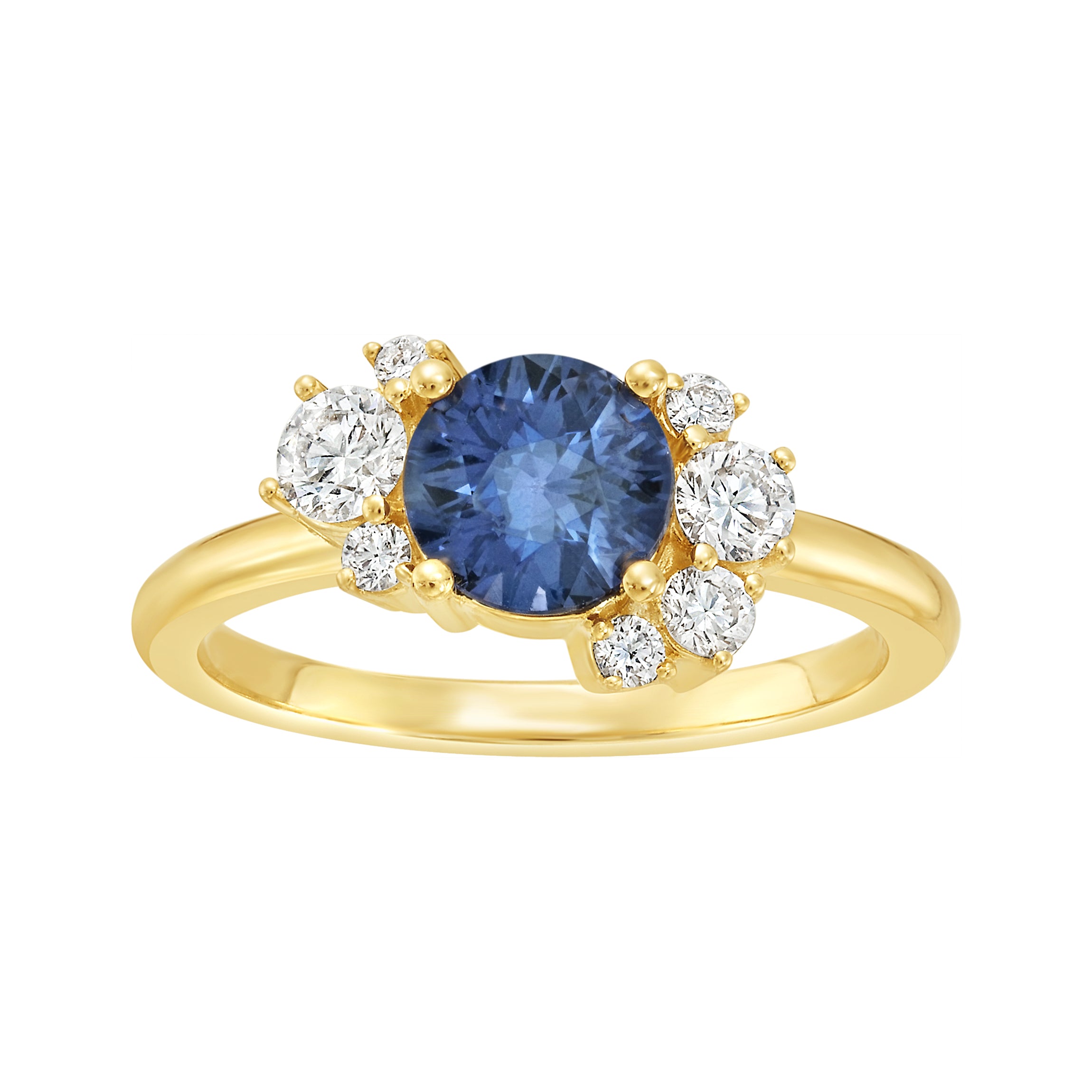 Midnight Spinel and Diamond Ring