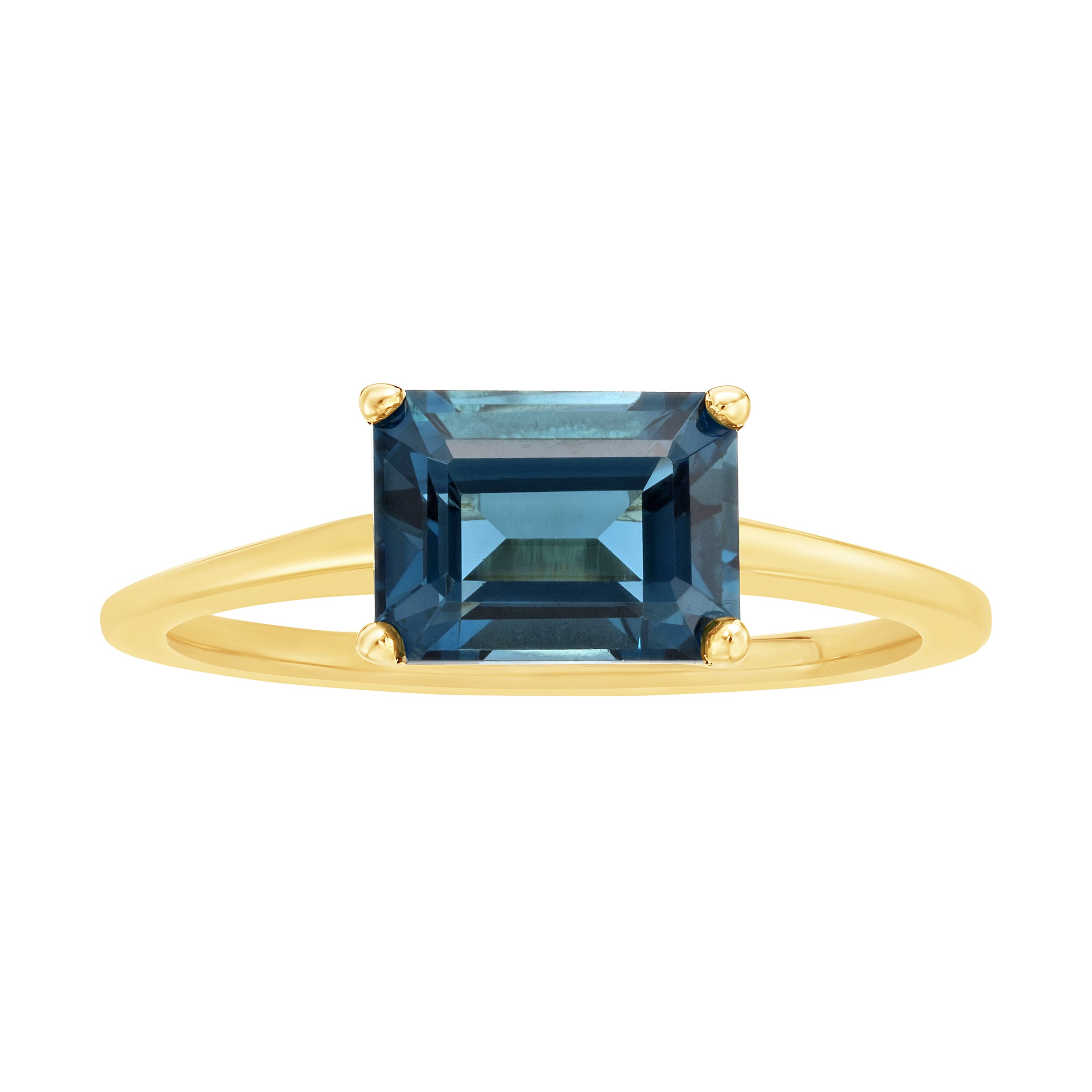 London Blue Topaz Emerald Cut Ring