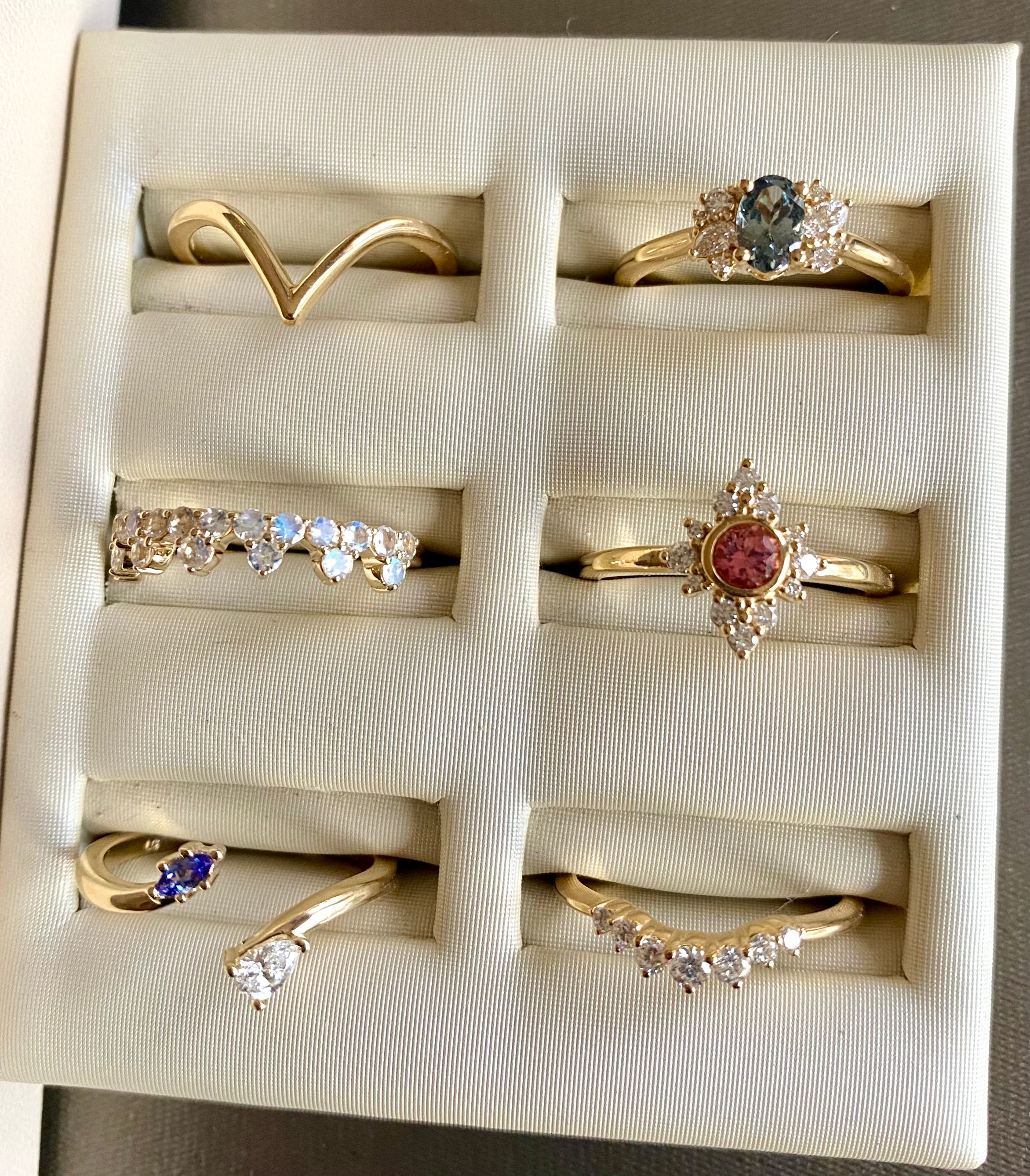 Tanzanite and Diamond Duo Ring