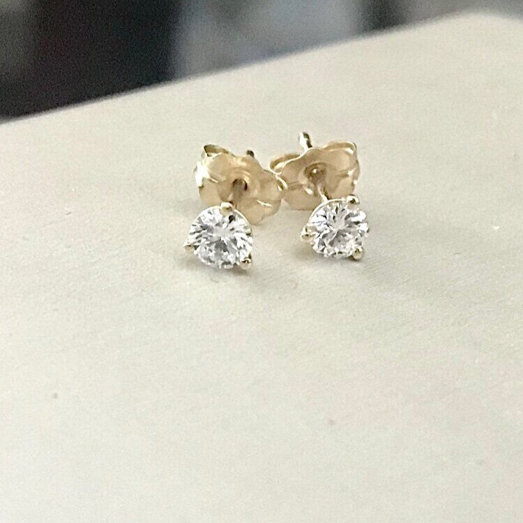 Diamond Prong Post Earrings