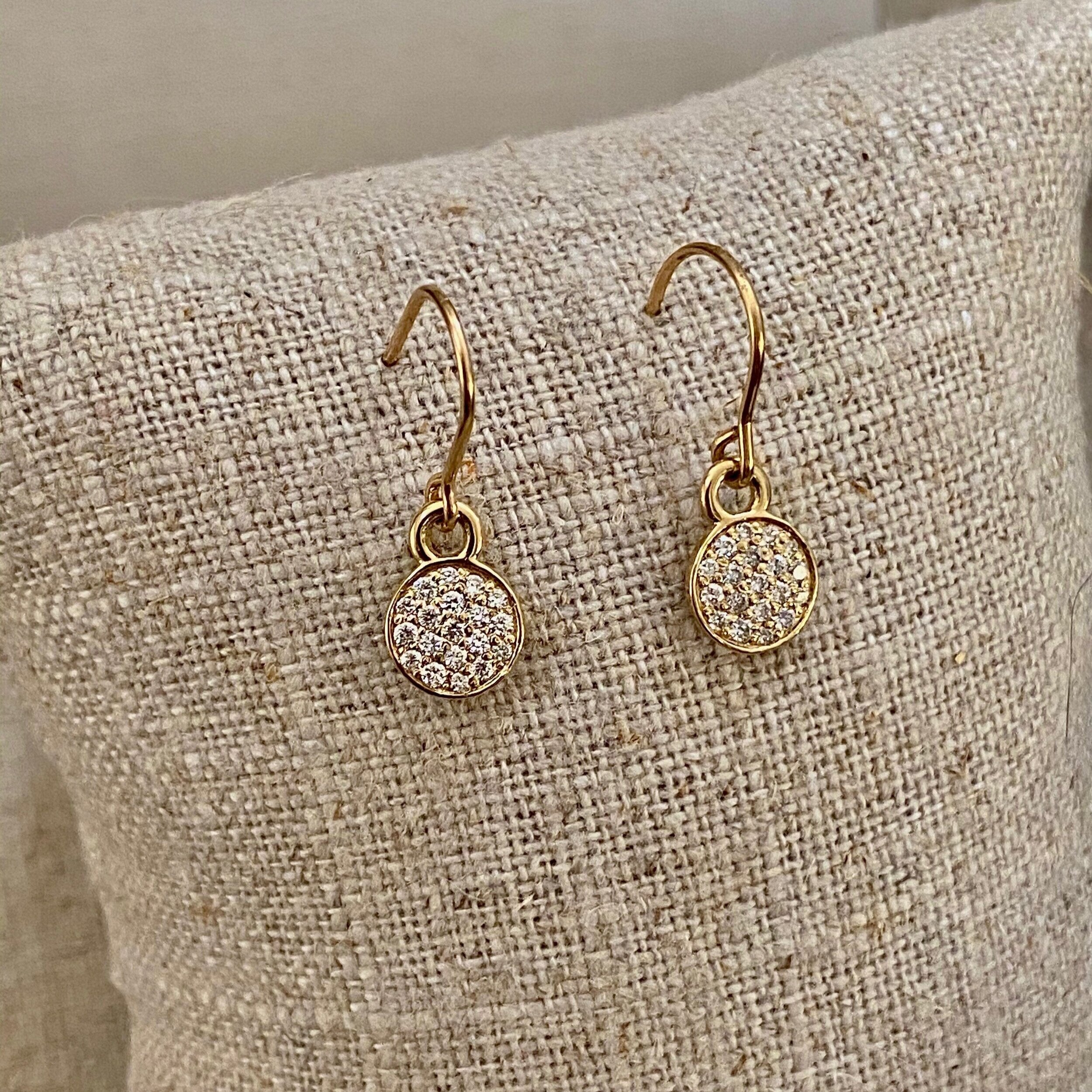 Diamond Pavé Disc Earrings