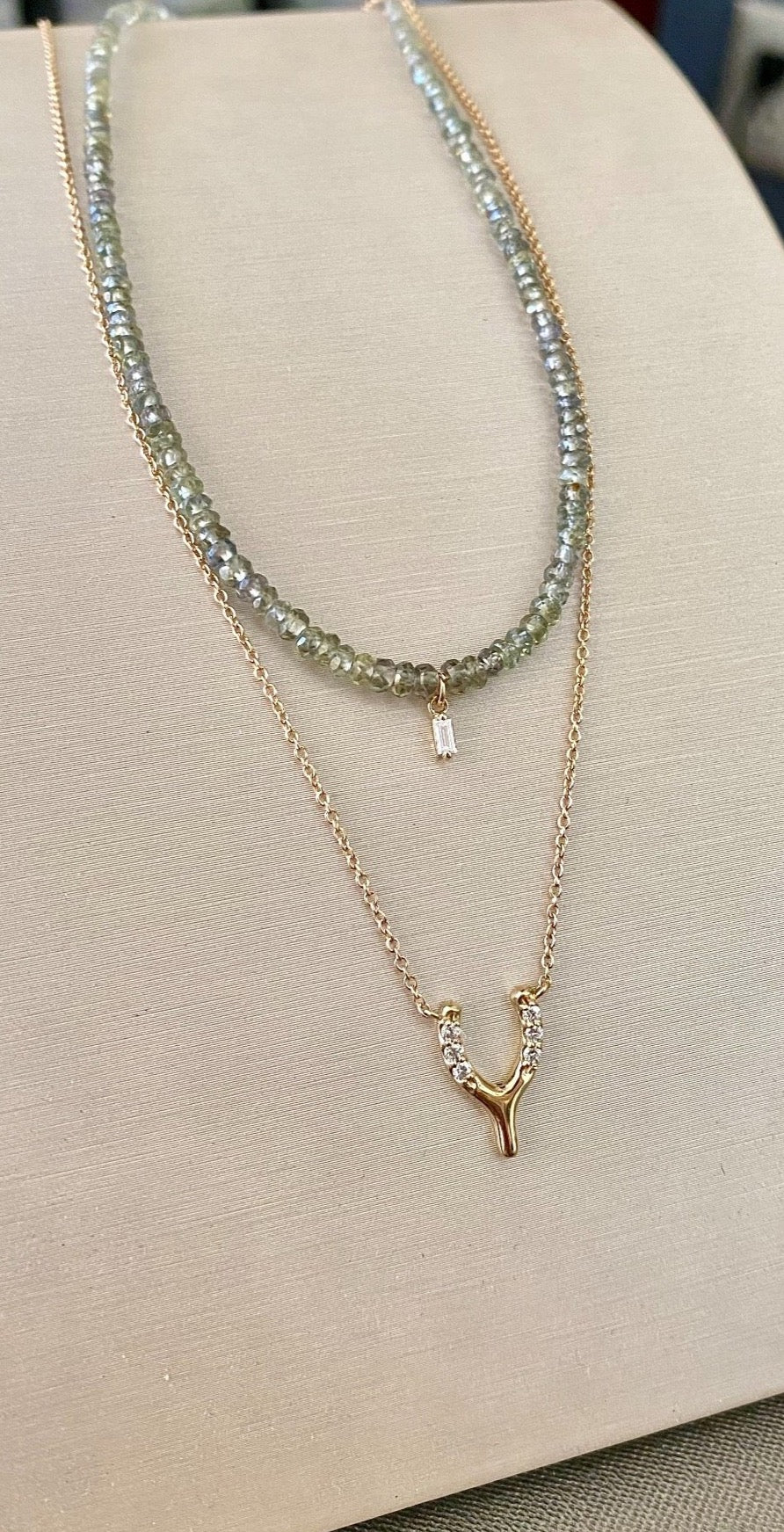 Diamond Wishbone Necklace