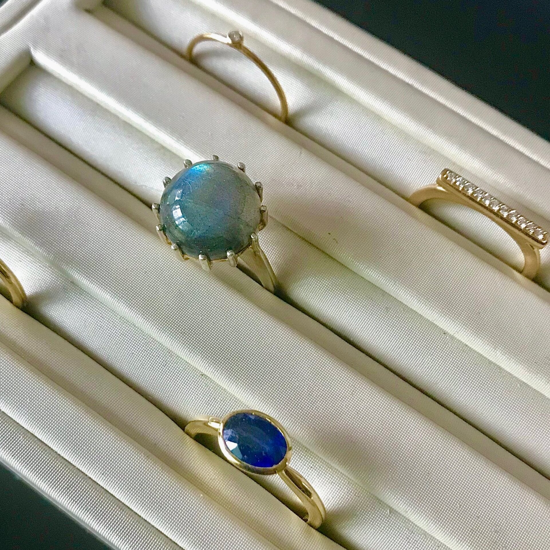 Twelve Prong Labradorite Ring