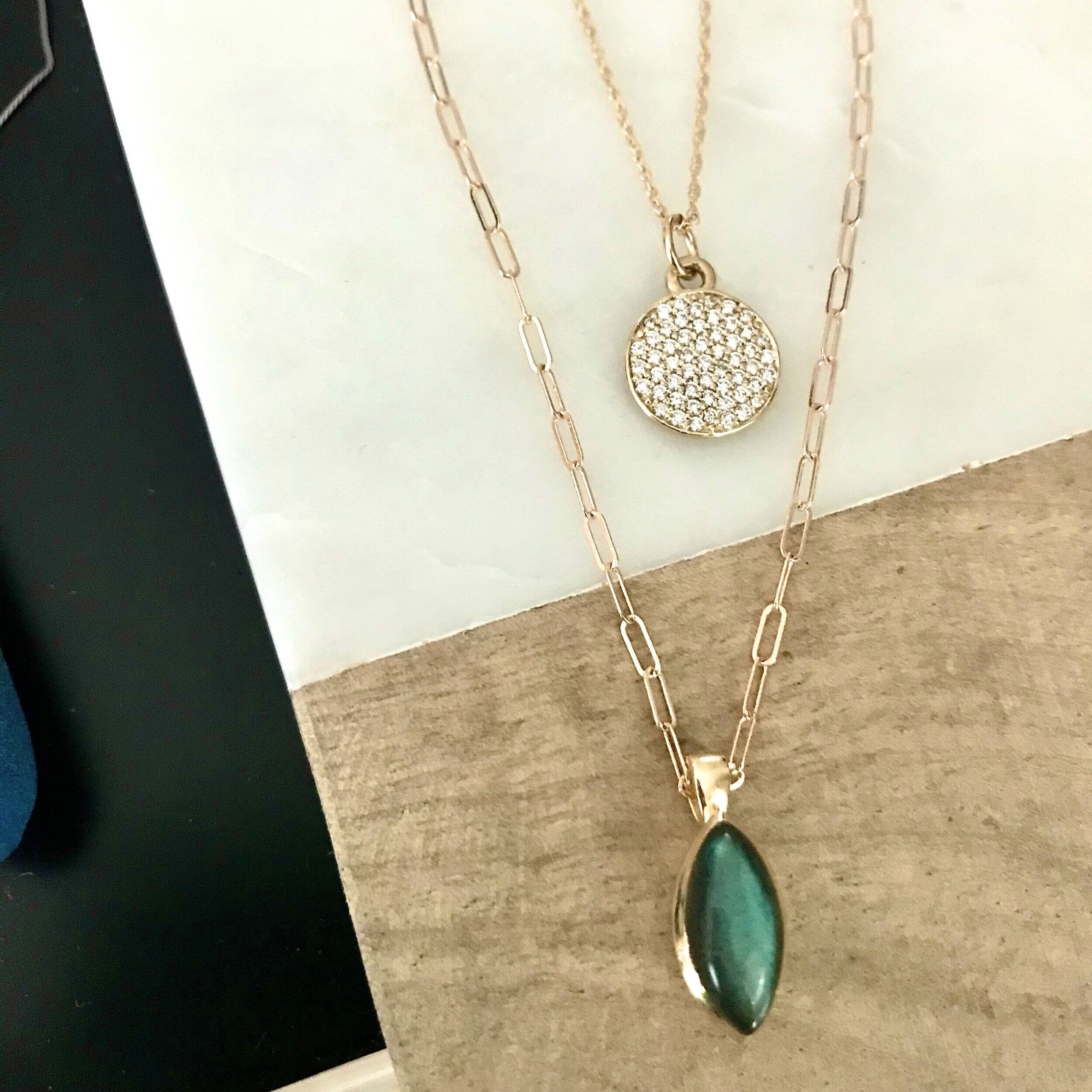 Labradorite Marquis Bezel Necklace