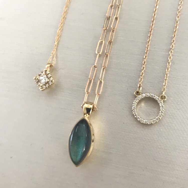 Labradorite Marquis Bezel Necklace