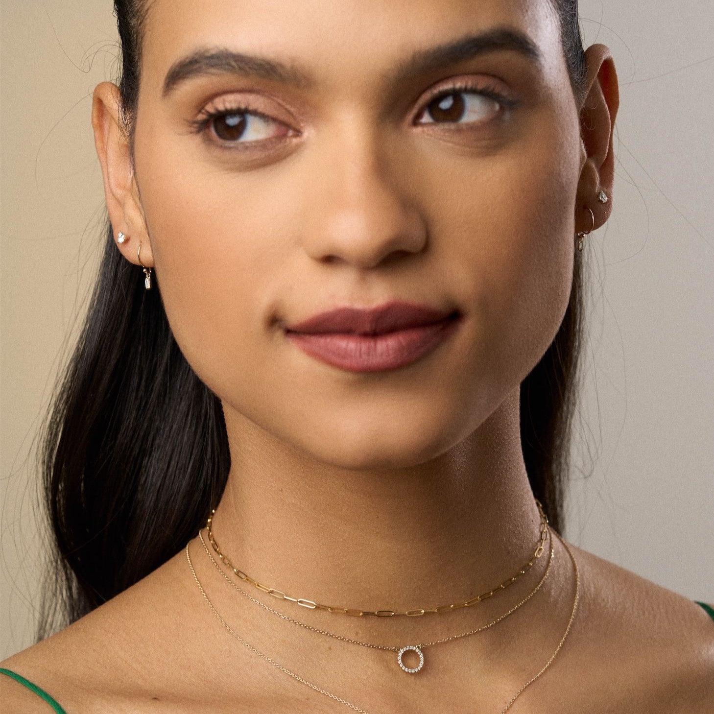 Small Diamond Pavé Circle Necklace