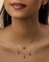Pink Tourmaline Bezel Necklace