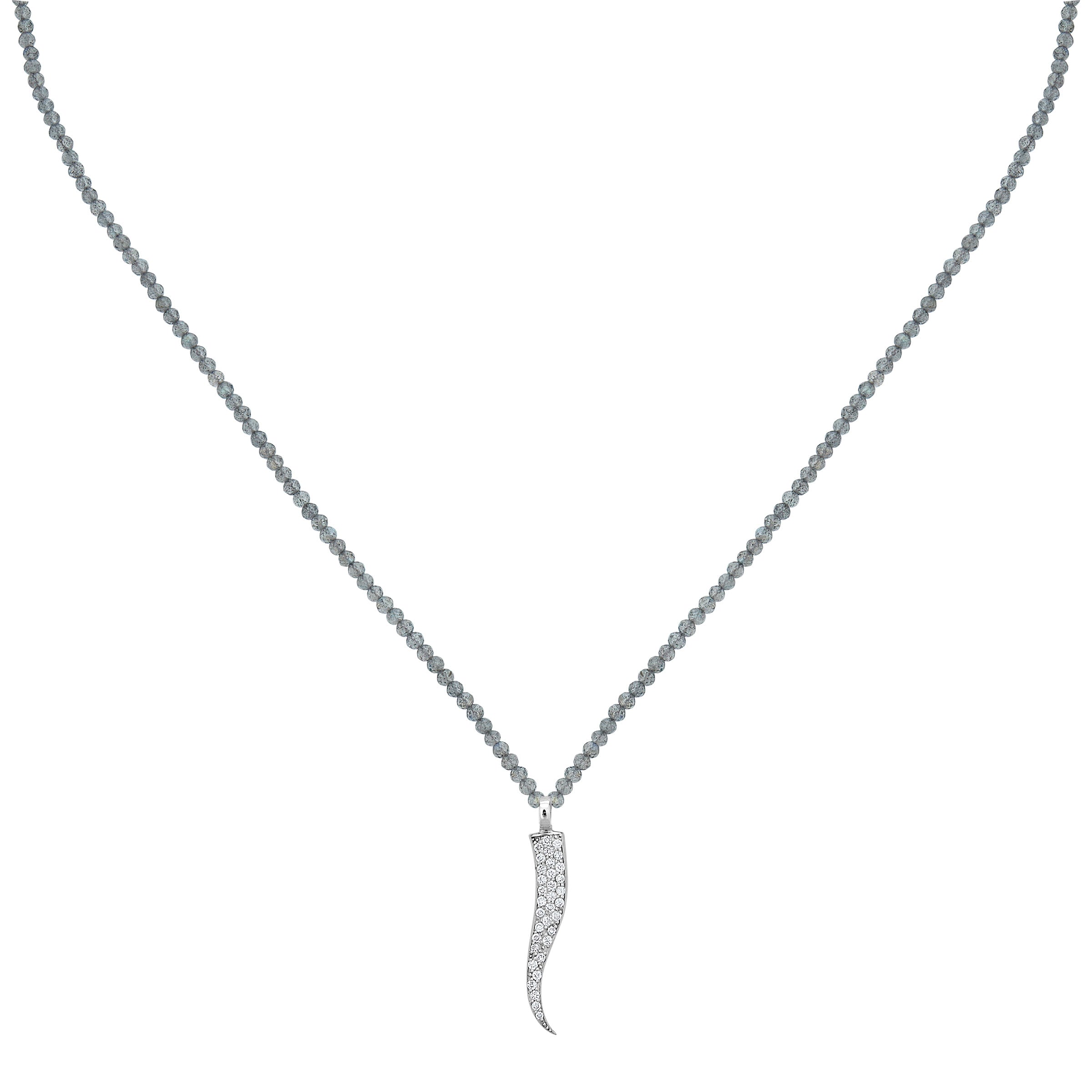 Small Pavé Yak Horn Necklace