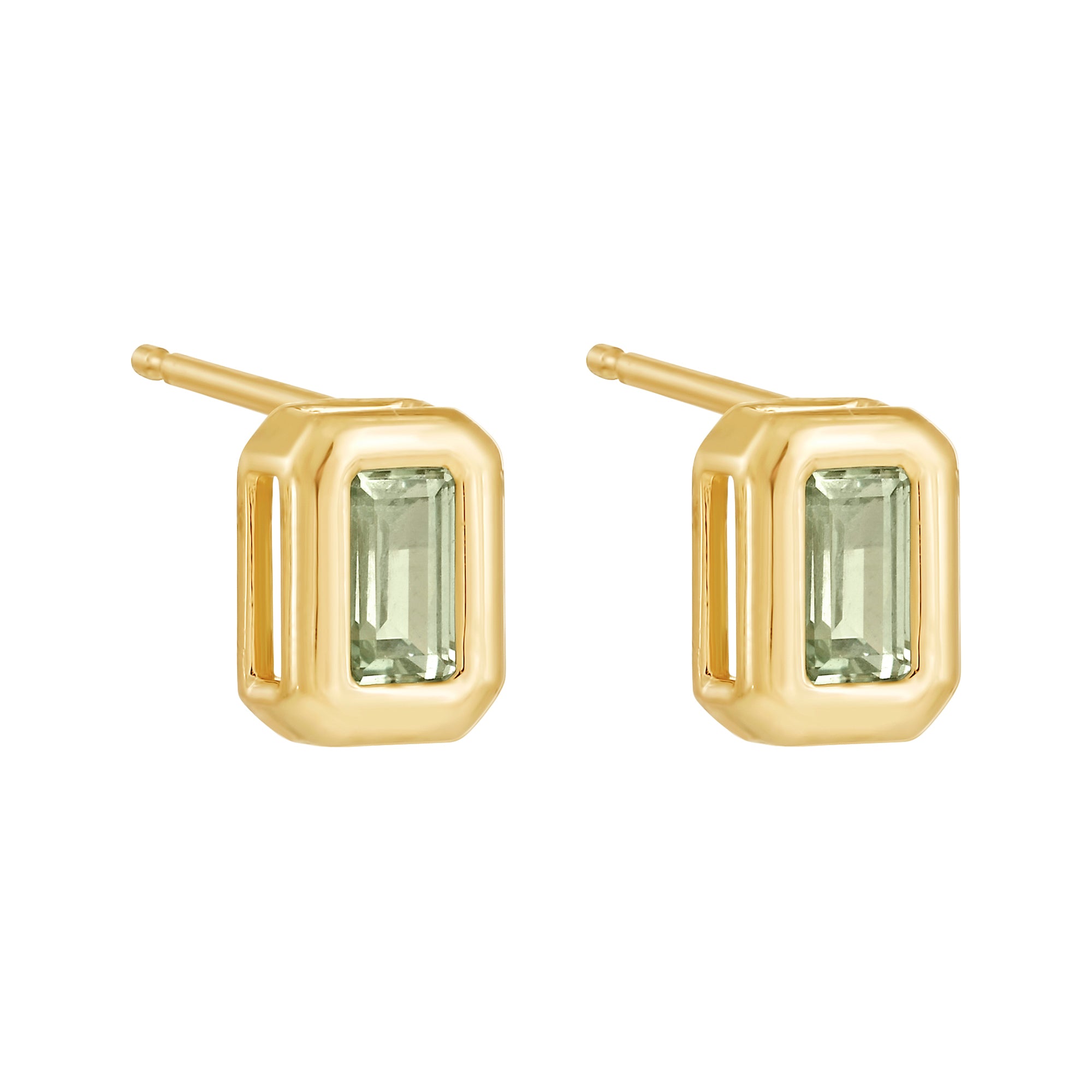 Green Sapphire Post Earrings