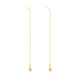 Pink Tourmaline Threader Earrings