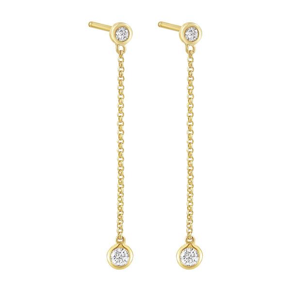 Double Diamond Chain Earrings