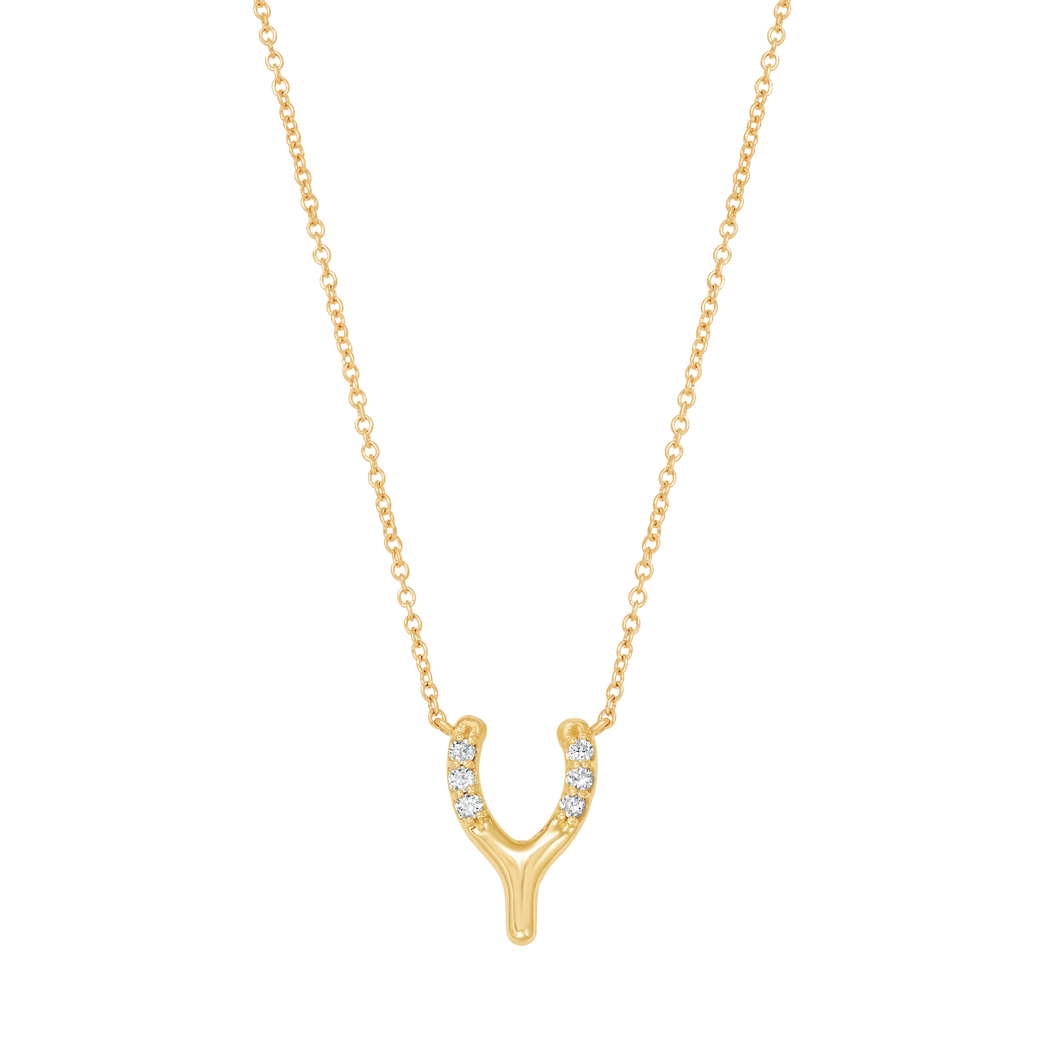 Diamond Wishbone Necklace