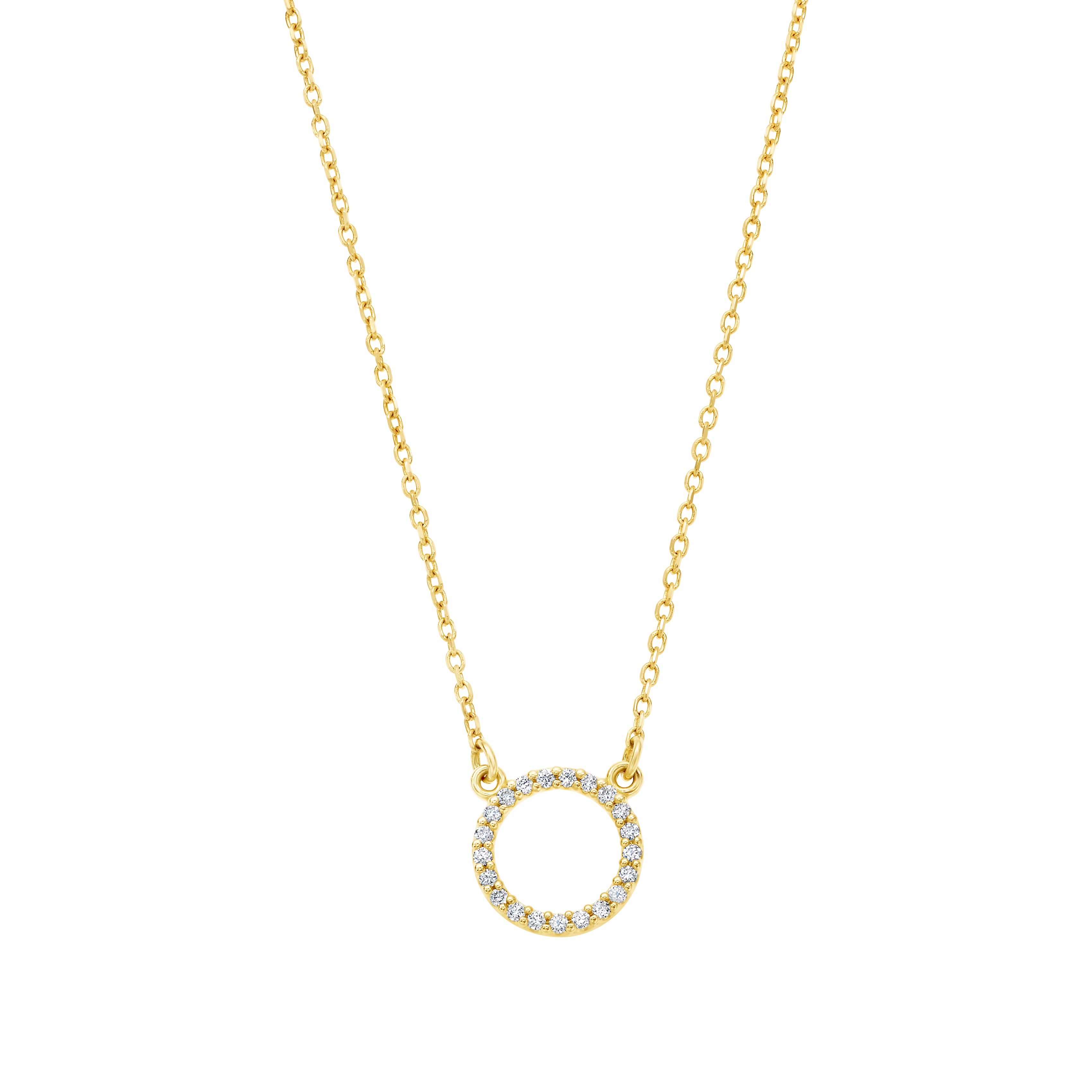 Small Diamond Pavé Circle Necklace