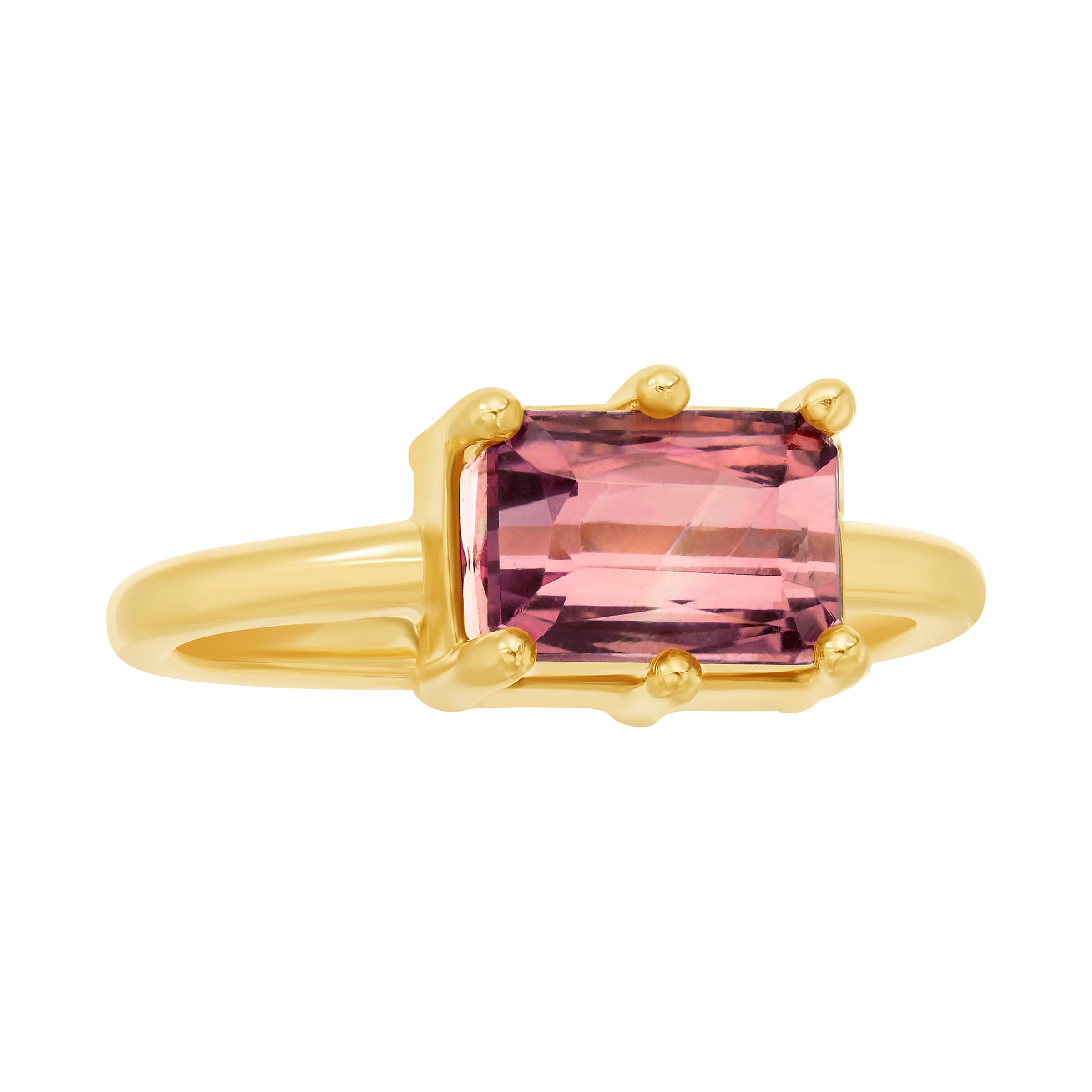 Pink Tourmaline Octagon Ring