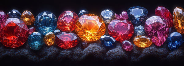 An array of colorful gemstones