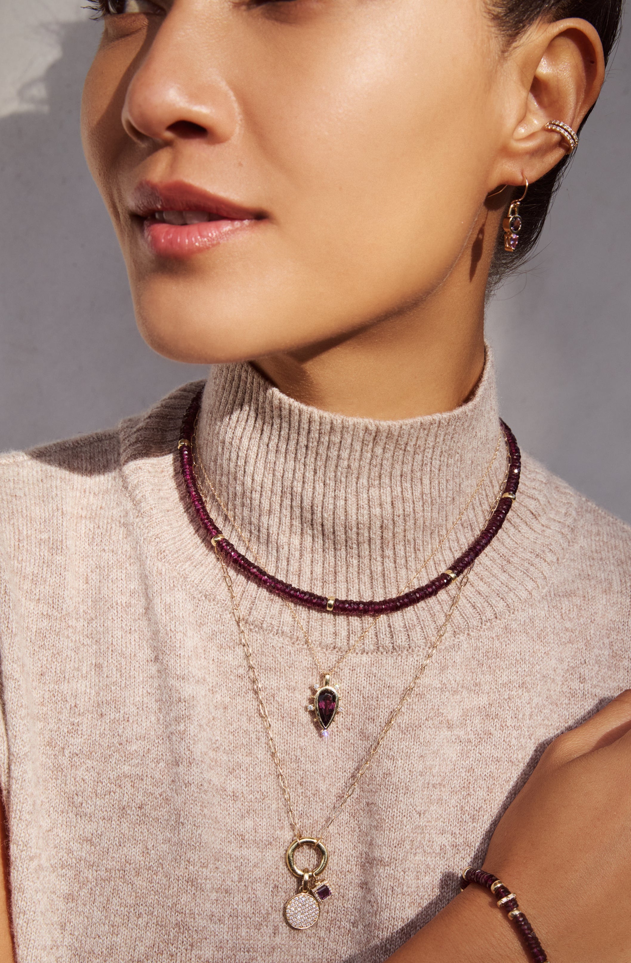 Reverie Necklace in Rhodolite Garnet