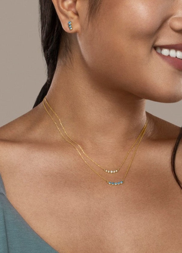 Aquamarine Row Necklace