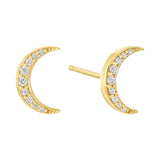 Diamond Pavé Crescent Moon Earrings