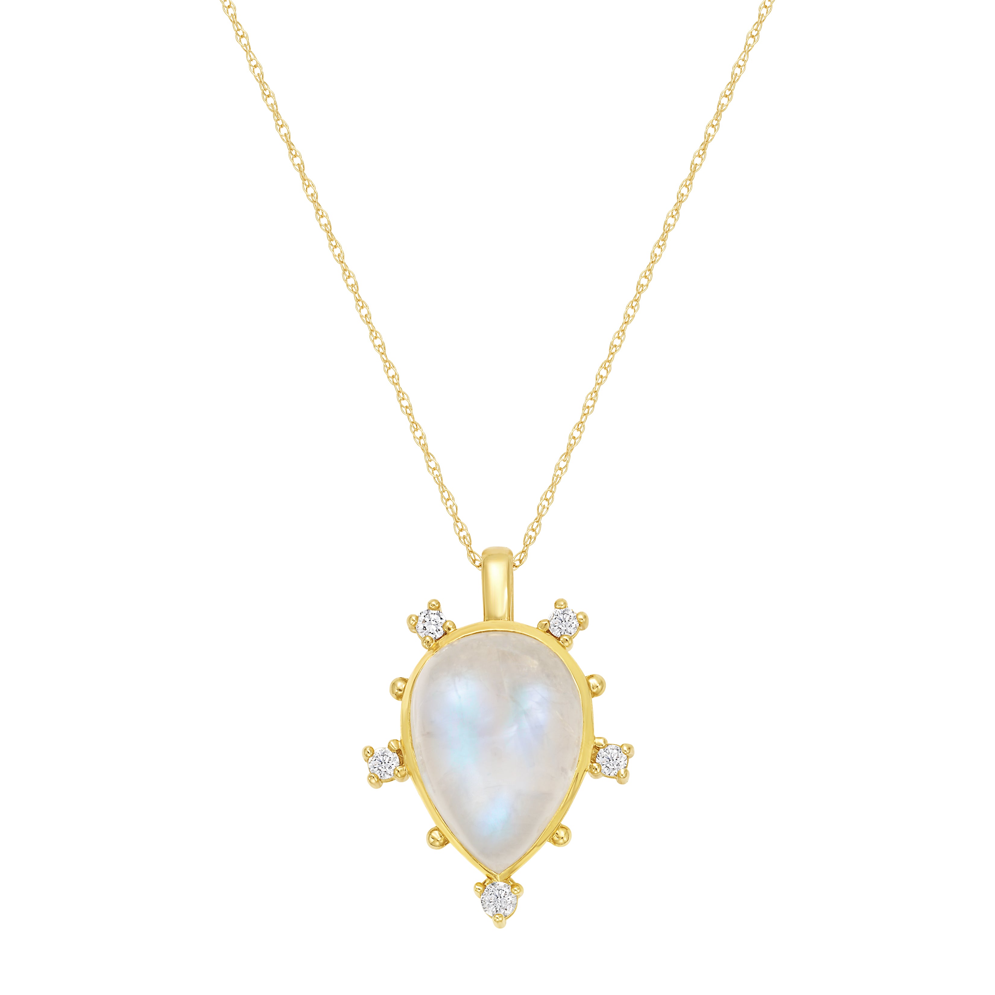 Rainbow Moonstone Pear Necklace