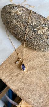 Tanzanite and Diamond Marquis Necklace