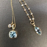 Sky Blue Topaz and Diamond Necklace