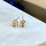 Green Sapphire Post Earrings