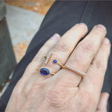 Sapphire and Diamond Pavé Bar Ring