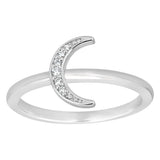 Sterling Silver Pavé Crescent Ring