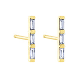 Baguette Diamond Row Earrings
