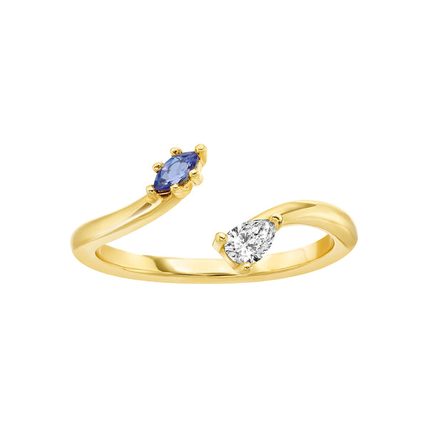 Tanzanite and Diamond Duo Ring