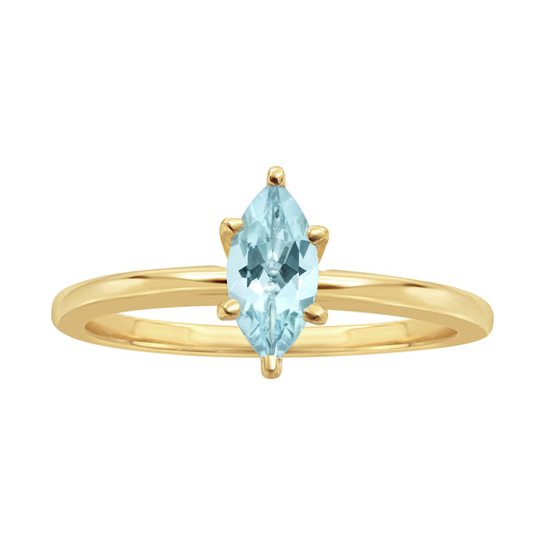 Sky Blue Topaz Marquis Prong Ring